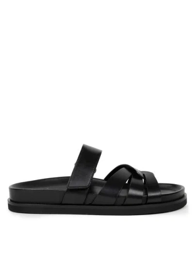 Bobbies Atlas Flat Sandals In Black
