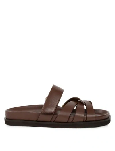 Bobbies Atlas Flat Sandals In Brown