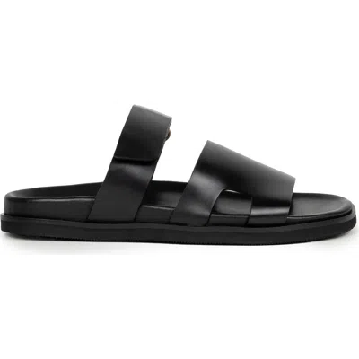 Bobbies Barry Flat Sandals In Black