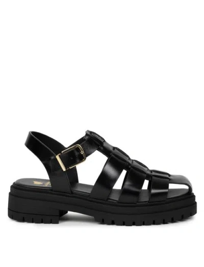 Bobbies Billy Flat Sandals In Black