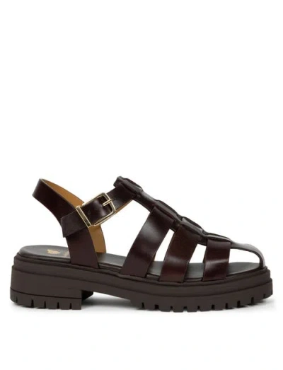 Bobbies Billy Flat Sandals In Brown