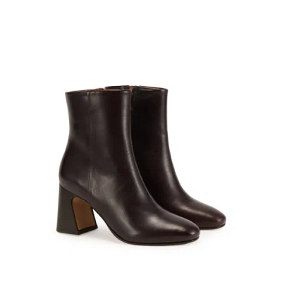 Bobbies Bottines À Talon Norma En Cuir In Brown