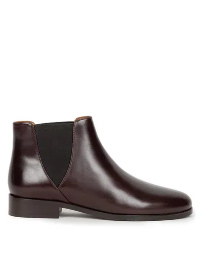 Bobbies Chelsea Flat Ankle Boots In Brown