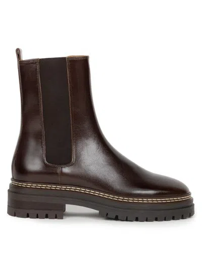 Bobbies Clover Flat Ankle Boots In Brown