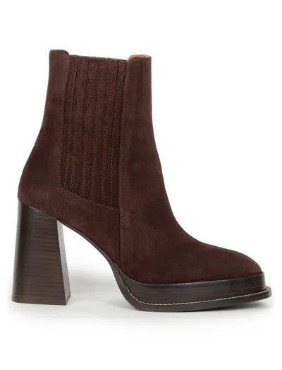 Bobbies Deva Heeled Ankle Boots In Brown