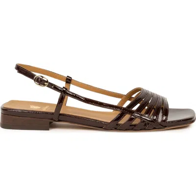 Bobbies Diana Flat Sandals In Burgundy