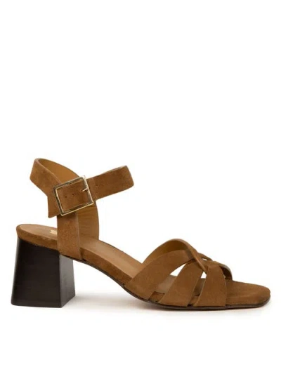 Bobbies Esther Heeled Sandals In Brown