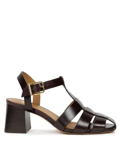 Bobbies Ezra Heeled Sandals In Brown