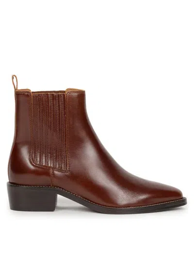 Bobbies Georgia Flat Ankle Boots In Brown