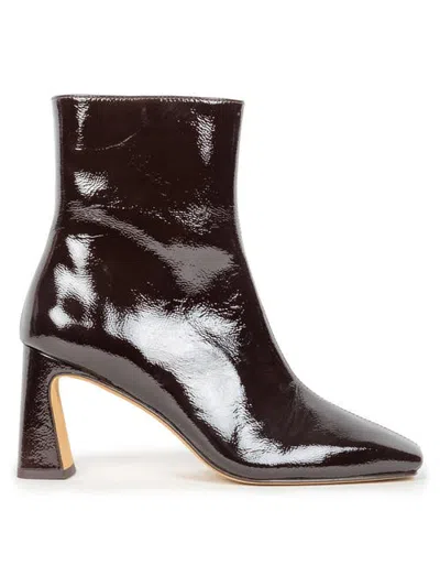 Bobbies Hazel Heeled Ankle Boots In Burgundy