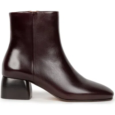 Bobbies Janis Flat Ankle Boots In Burgundy