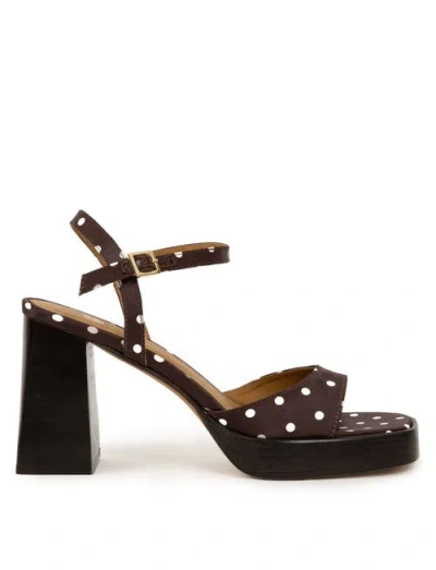 Bobbies Lenka Heeled Sandals In Brown