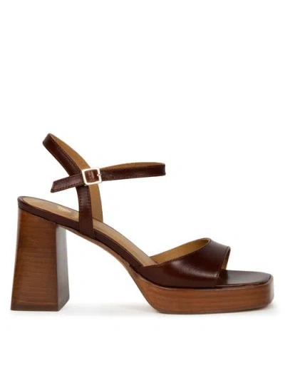 Bobbies Lenka Heeled Sandals In Brown