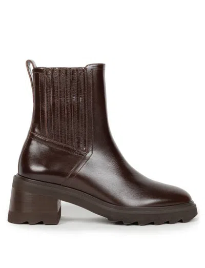 Bobbies Lison Flat Ankle Boots In Mahogany