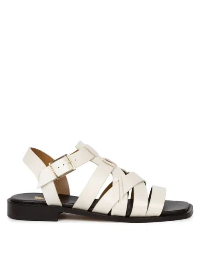 Bobbies Marlis Flat Sandals In White