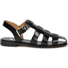 Bobbies Romane Flat Sandals In Black