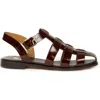Bobbies Romane Flat Sandals In Brown