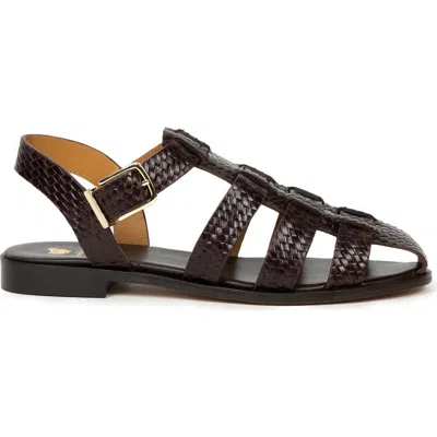 Bobbies Romane Flat Sandals In Brown