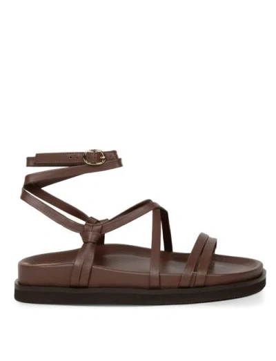Bobbies Salina Flat Sandals In Brown