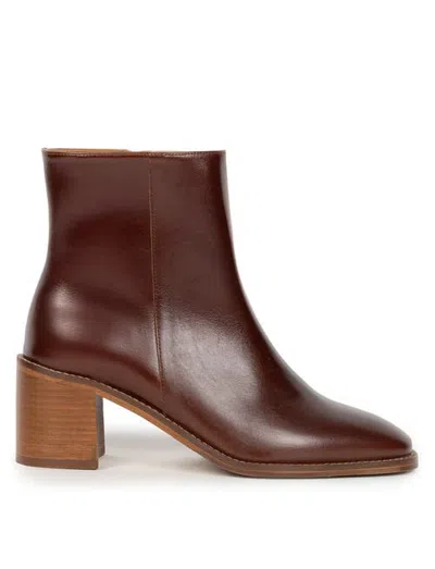Bobbies Sienna Flat Ankle Boots In Brown