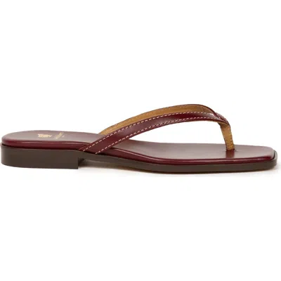 Bobbies Sol Flat Sandals In Burgundy