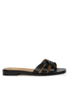 Bobbies Thaïs Flat Sandals In Black