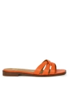 Bobbies Thaïs Flat Sandals In Orange