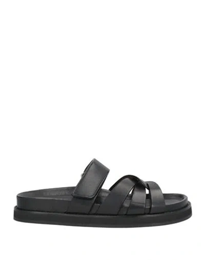 Bobbies Woman Sandals Black Size 8 Leather