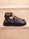 Bobbies Women's Nellie Flat Sandals In Passion Black In Black