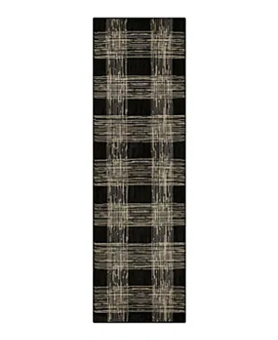 Bobby Berk By Karastan Series 3 Fontana Runner Area Rug, 2'4 X 7'10 In Black