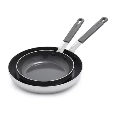 Bobby Flay Stainless Steel 2-pc. Frypan Set In Silver