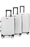 Bobcat Trencher 3 Piece Expandable Spinner Luggage Set With Tsa Lock In White