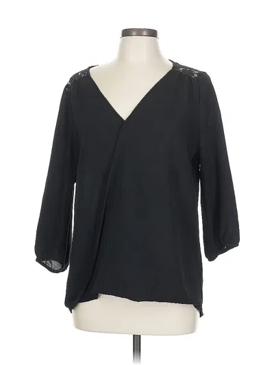 Pre-owned Bobeau 3/4 Sleeve Blouse In Black