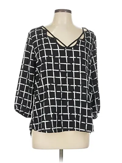 Pre-owned Bobeau 3/4 Sleeve Blouse In Black