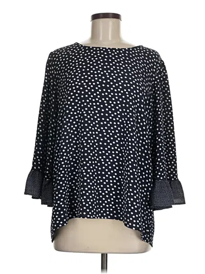 Pre-owned Bobeau 3/4 Sleeve Blouse In Black