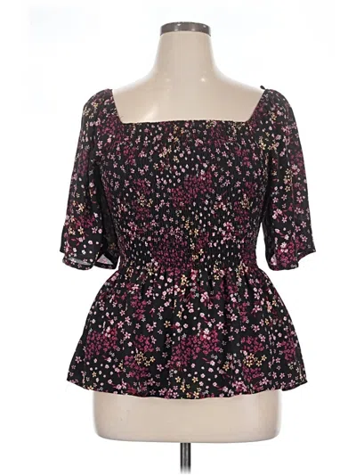 Pre-owned Bobeau 3/4 Sleeve Blouse In Black