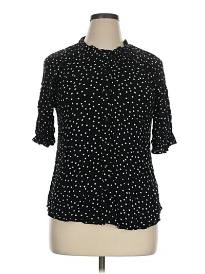 Pre-owned Bobeau 3/4 Sleeve Blouse In Black