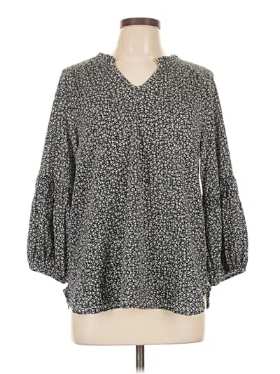 Pre-owned Bobeau 3/4 Sleeve Blouse In Gray