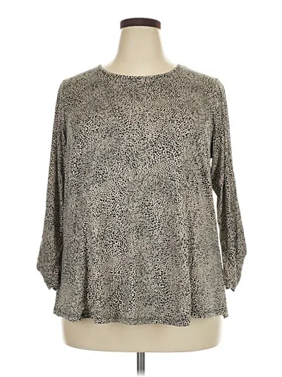 Pre-owned Bobeau 3/4 Sleeve Blouse In Gray