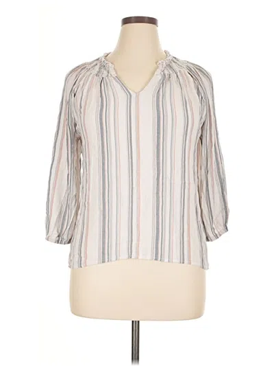 Pre-owned Bobeau 3/4 Sleeve Blouse In Ivory