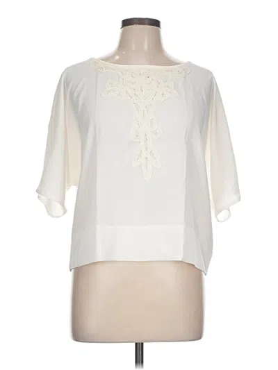 Pre-owned Bobeau 3/4 Sleeve Blouse In Ivory
