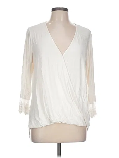Pre-owned Bobeau 3/4 Sleeve Blouse In Ivory