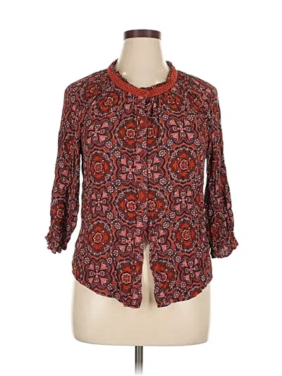 Pre-owned Bobeau 3/4 Sleeve Blouse In Orange