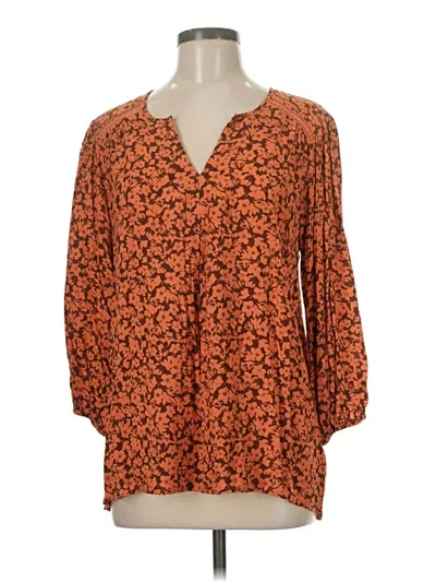 Pre-owned Bobeau 3/4 Sleeve Blouse In Orange
