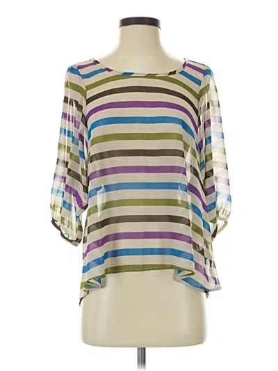 Pre-owned Bobeau 3/4 Sleeve Blouse In Purple