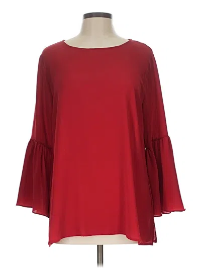 Pre-owned Bobeau 3/4 Sleeve Blouse In Red