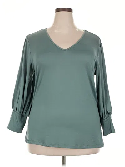 Pre-owned Bobeau 3/4 Sleeve Blouse In Teal
