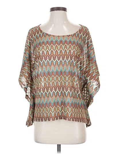 Pre-owned Bobeau 3/4 Sleeve Blouse In Teal