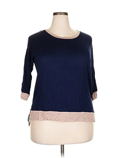 Pre-owned Bobeau 3/4 Sleeve T-shirt In Blue