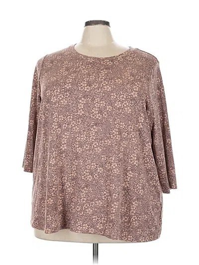 Pre-owned Bobeau 3/4 Sleeve T-shirt In Brown